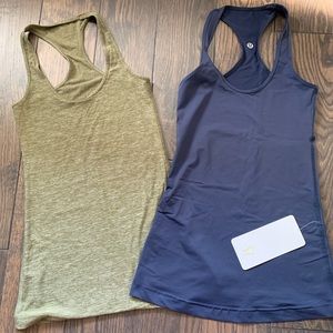 2 Lululemon Womens Racerback Tanks - Size 2